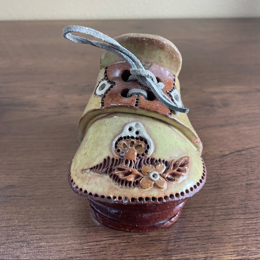 Vintage Signed Terra Cotta Shoe Planter